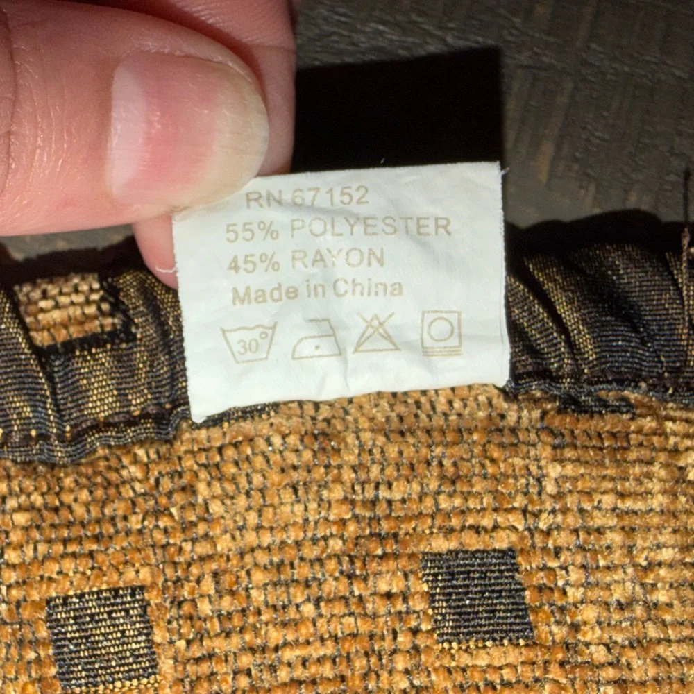 Square table cloth, 55x55‎ heavy duty washable textured fabric gold and brown